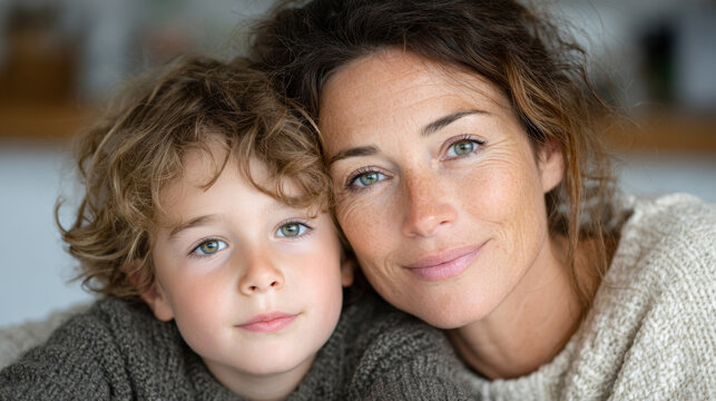 Mother and child portrait embracing empathy and unconditional love