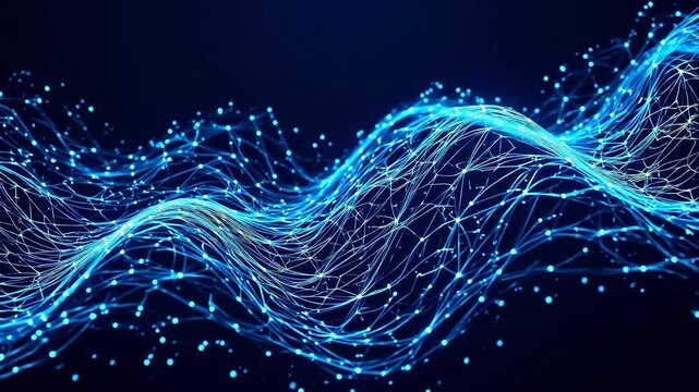 Blue digital wave pattern for creative digital media and visual arts