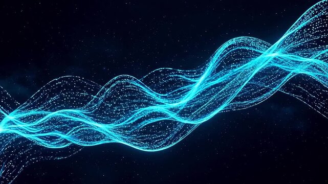 Abstract blue glowing wave patterns ideal for sleek commercial backgrounds and title sequences
