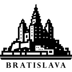 Obraz premium Bratislava Skyline Icon Vector