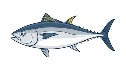 Obraz premium Clean Bluefin Tuna Illustration for Seafood and Fishing Industry