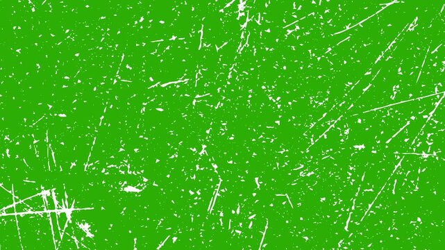 grunge texture animation with white scratches and dust. film grain overlay with heavy scratches with green screen.