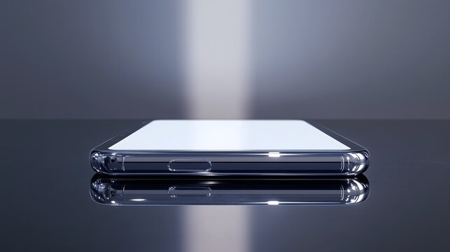 Versatile UI mockup: Profile view of smartphone blank screen with vertical light streaks