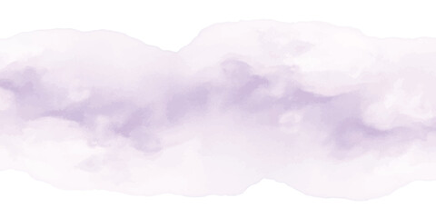 Long horizontal watercolor stain in purple and white tones with watercolor abstract background horizontal minimalist artistic creative backdrop delicate illustration aesthetic lavender © The Alpha