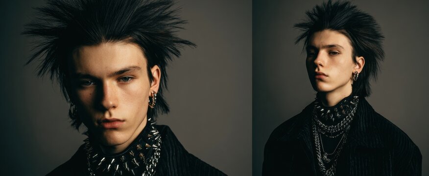 high-fashion punk look dances through a grunge aesthetic like a rebel at a masquerade