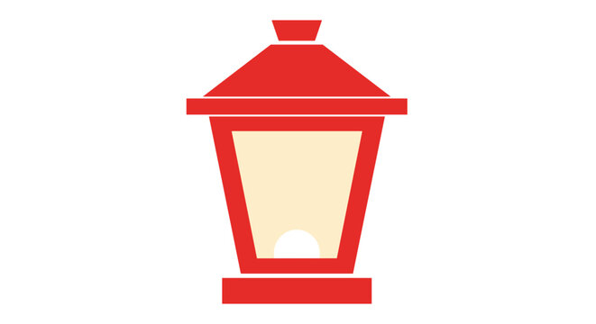 Red Outdoor Lantern Light Fixture.