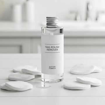 Nail polish remover and cotton pads.