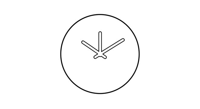 Simple clock face icon design.