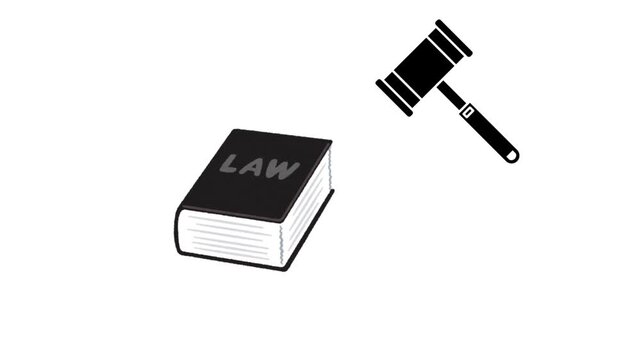 book and hammer illustration of legal entity