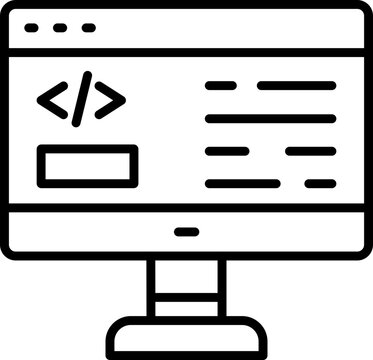 Web Coding Line Icon,  Programming Development Outline, Web Coding Line Icon,  HTML CSS Code Symbol, Web Coding Line Icon,  Website Development Outline