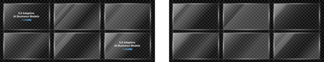 Glass mirror and reflect on digital screen with window. Monitor through glare and phone effect for clear tablet. Shine on black plastic square computer and laptop panel with acryl.