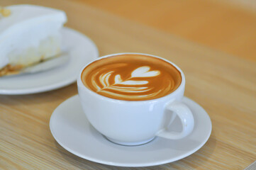 Obraz premium coffee or hot coffee, latte coffee or cappuccino coffee or mocha coffee