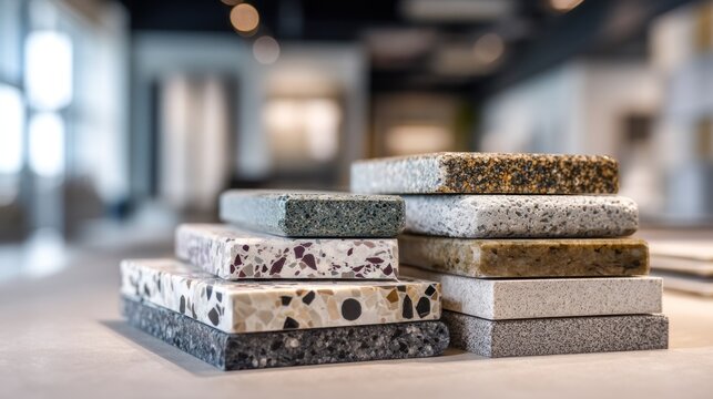 Close up of a variety of stone samples