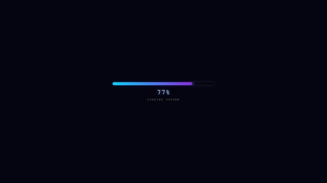 Digital Loading Bar Progressing Through System Boot Up Sequence