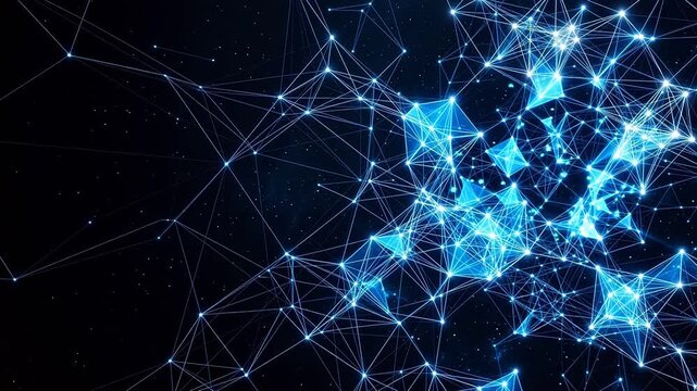 Abstract network of glowing blue connections emphasizing modern aesthetics and minimalist design