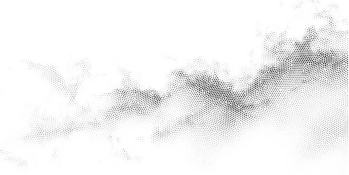 Halftone cloud texture in the sky with a subtle dotted pattern for graphic design backgrounds.