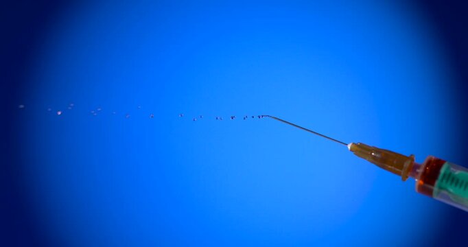  Syringe Needle Ejecting Tiny Droplets In Super Slow Motion