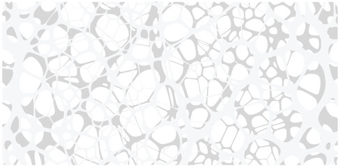 Obraz premium Abstract fractal organic white and light gray network pattern creates a porous cellular background.