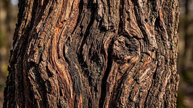 Closeup of tree trunk bark texture symbolizing conceptual art and dynamic energy