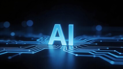 Fototapeta premium AI letters on circuit board