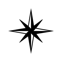 Fototapeta premium Black eight-point starburst navigation compass rose Vector