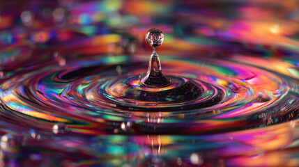 Naklejka premium A colorful ripple effect in water.