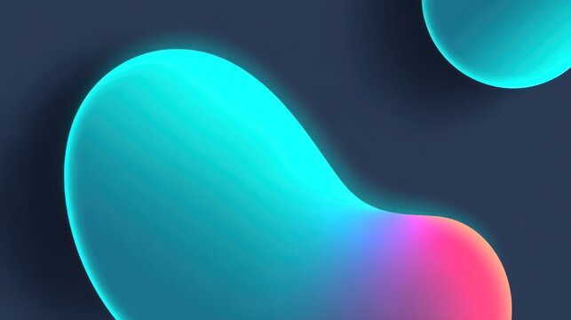 Abstract glowing liquid shapes exhibit vibrant color gradients against a dark background