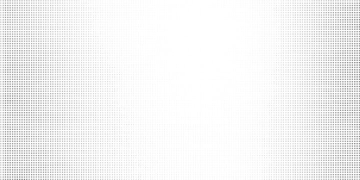 Grayscale halftone dot pattern background showing a smooth gradient from dense to sparse dots.