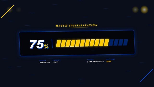 A progress bar displays 75 percent completion on a dark screen with yellow and blue graphics