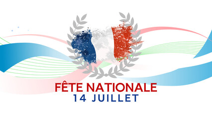 Obraz premium Fête nationale française, 14 juillet - bannière, fond - illustration vectorielle