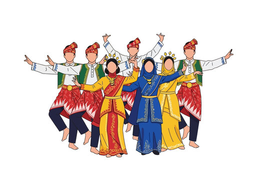 Group of people in traditional dance.