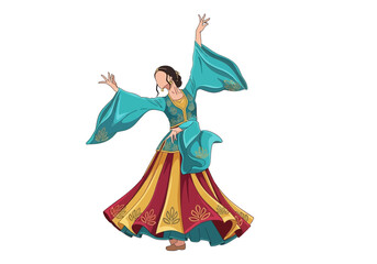 Fototapeta premium Woman in traditional Indian dance costume.