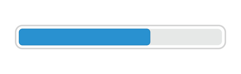 Obraz premium Vector illustration of a sleek blue progress bar, ideal for modern user interface design element