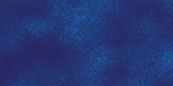 Minimalist navy blue background with radial halftone target pattern for precision.