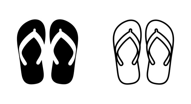 Black and white flip flops for summer vacation