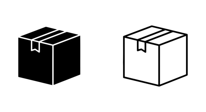 Two boxes one black and one white with lines and a tab on top