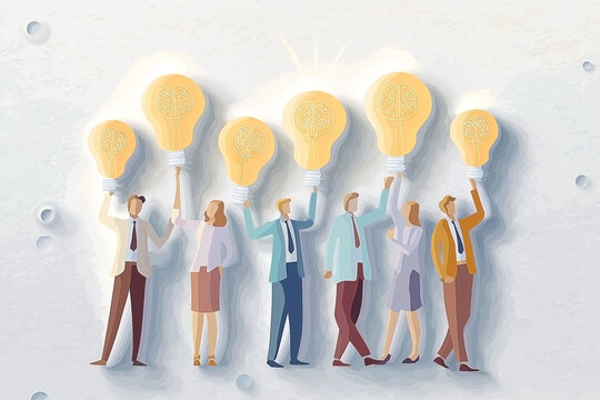 business people with idea and team concept 