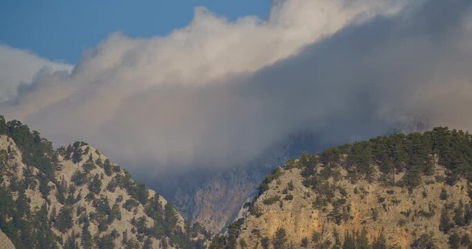 The movement of clouds in the mountains of Turkey