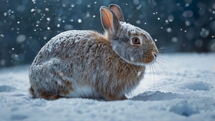 Obraz premium rabbit in snow