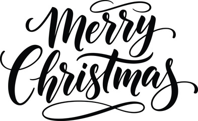 Obraz premium Elegant hand lettered 'merry christmas' calligraphy for festive greetings
