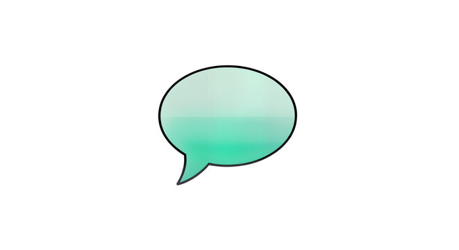 Teal speech bubble on transparent background