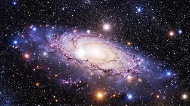Celestial Symphony: A breathtaking view of a spiral galaxy, showcasing a cosmic ballet of stars, gas, and dust across the inky canvas of space. 