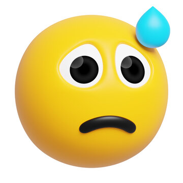 Sad but Relieved Face Emoji 3d