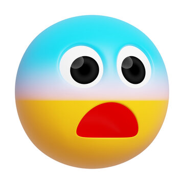Fearful Face Emoji 3d