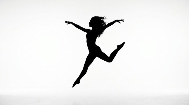 Dynamic Silhouette of a Dancer in Mid-Air