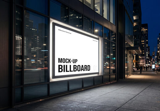 Night City Billboard Mockup Display