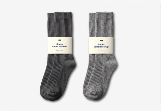Socks Packaging Label Mockup Template