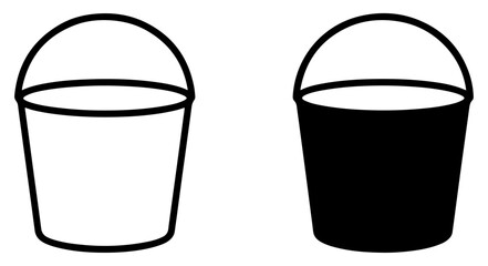 bucket icon pail cleaning container outline © graphenitix