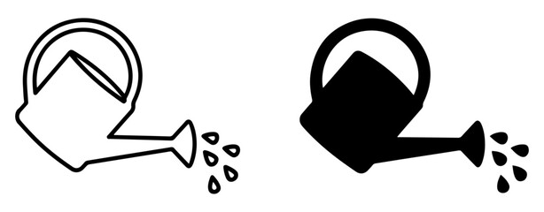 watering can icon outline filled vector © graphenitix