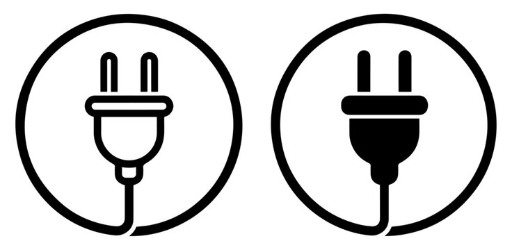 electric plug cable power connector icon